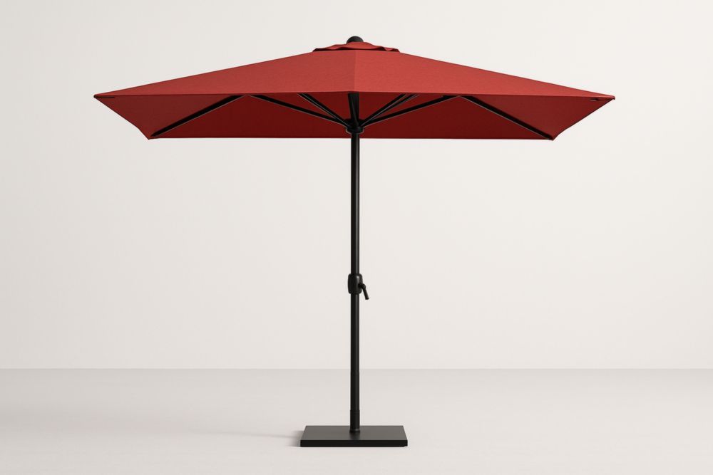 Parasol Rond Rouge 300cm Polyester Aluminium-jardinvitaluz