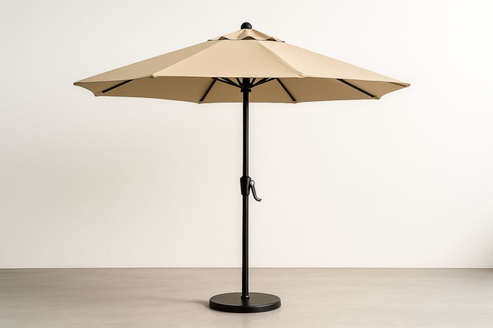 Parasol en Aluminium et Polyester Beige et Noir-jardinvitaluz