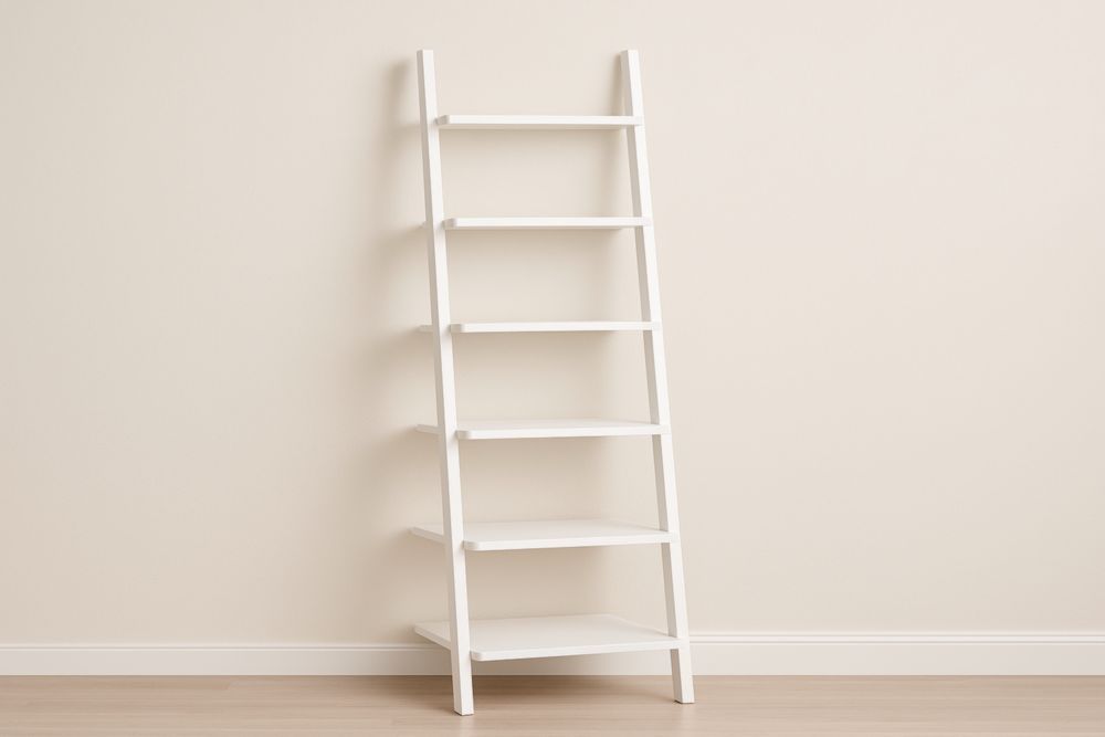 Échelle Bibliothèque en Bois MDF Blanc 180x60x35cm-jardinvitaluz