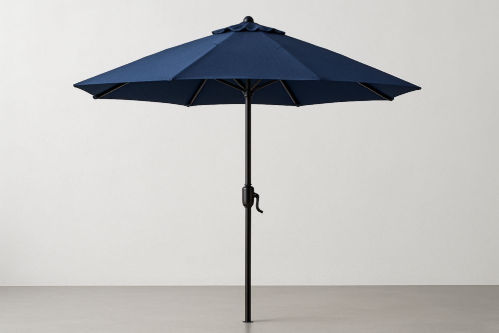 Parasol de jardin circulaire 300 cm polyester bleu structure aluminium-jardinvitaluz