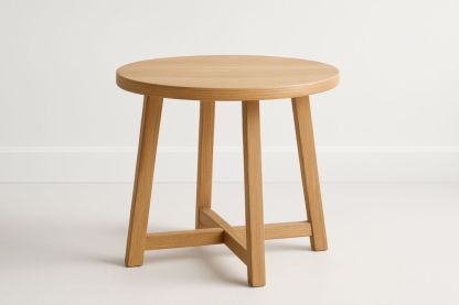 Table d'appoint en bois rond diamètre 50cm naturel-jardinvitaluz