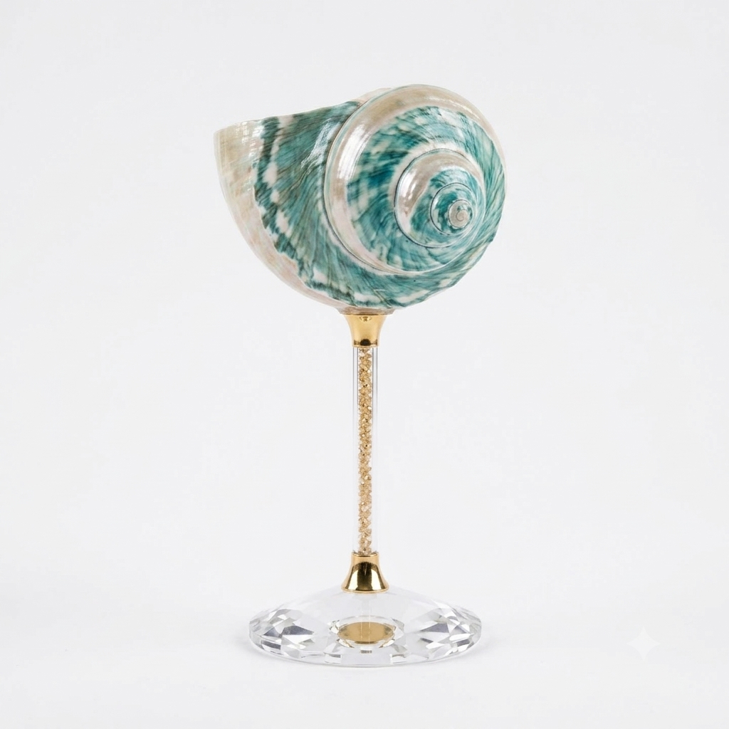 Handmade conch-shaped wine glass 🐚