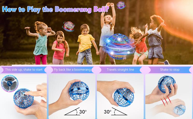 Galaxy Anti-Gravity Boomerang Ball &ndash; Hover Orb & LED Fly Spinners for All Ages &ndash; Cool Indoor/Outdoor Toys for 6-12 Year Olds & Teens