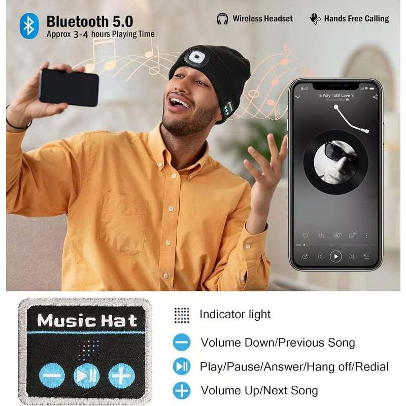 🔥🎄LED Bluetooth Beanie