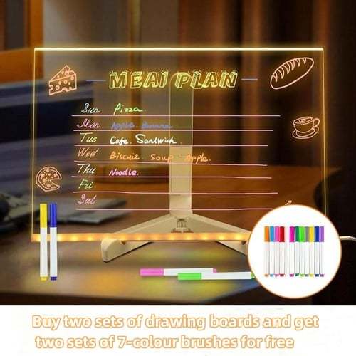 🎅The perfect gift for this Christmas🎁Creative Rewritable Acrylic LED Message Board 🎨 (set come with 7 Pens)