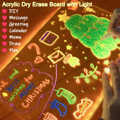 🎅The perfect gift for this Christmas🎁Creative Rewritable Acrylic LED Message Board 🎨 (set come with 7 Pens)