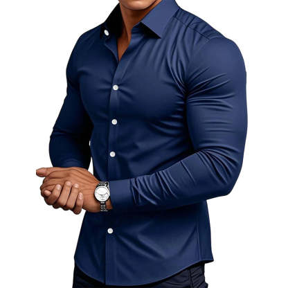 🔥LAST DAY SALE 50% OFF🔥Men's Solid Color Lapel Long Sleeve Button-Down Shirts