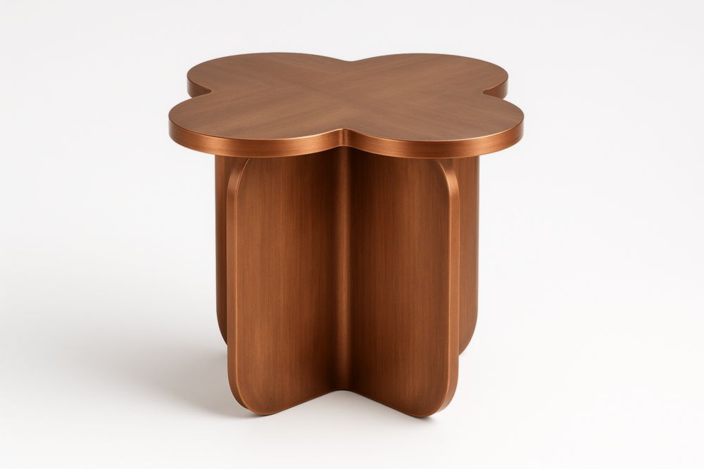 Table d'Appoint en Bois de Forme Trèfle 40x40x45 cm