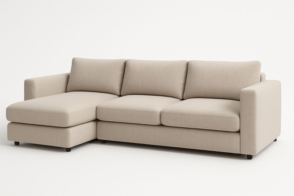 Canapé d'Angle Tissu Beige 300x150x85 cm