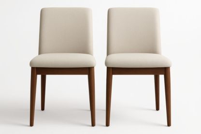 Chaise de salle à manger en tissu avec cadre en bois lot de 2 beige