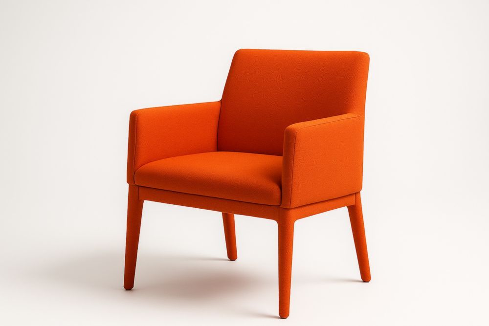 Fauteuil en Tissu Polyester Orange avec Accoudoirs 70 cm x 65 cm x 80 cm