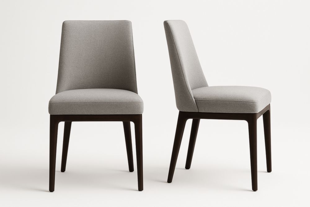 Chaise d'intérieur en bois massif avec tissu polyester gris 45x45x90 cm