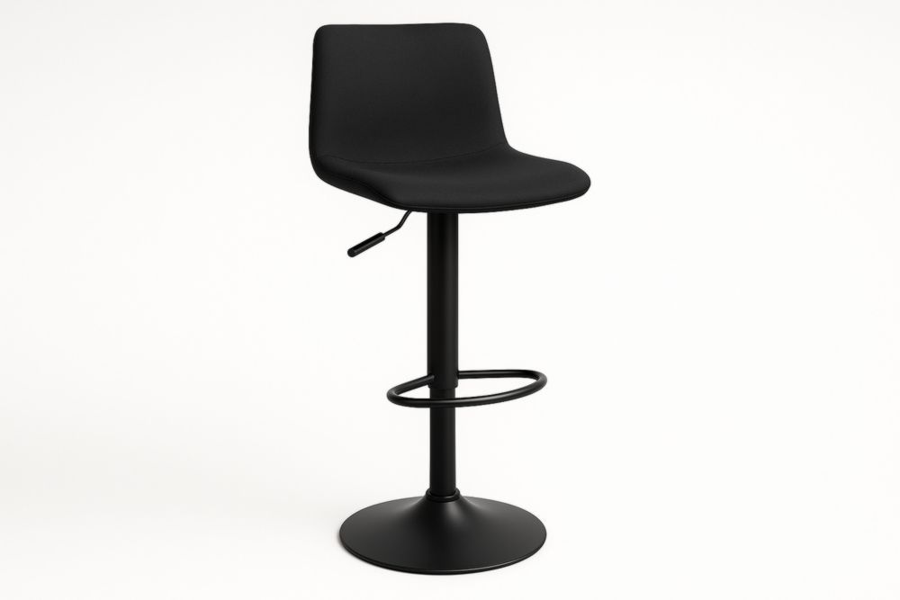 Tabouret de bar réglable en hauteur noir avec repose-pieds