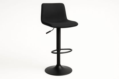 Tabouret de bar réglable en hauteur noir avec repose-pieds