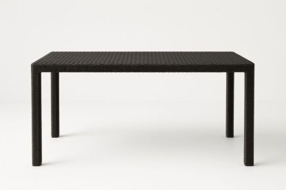 Table de Jardin Rectangulaire en Résine Tressée Noir 200x100x75cm