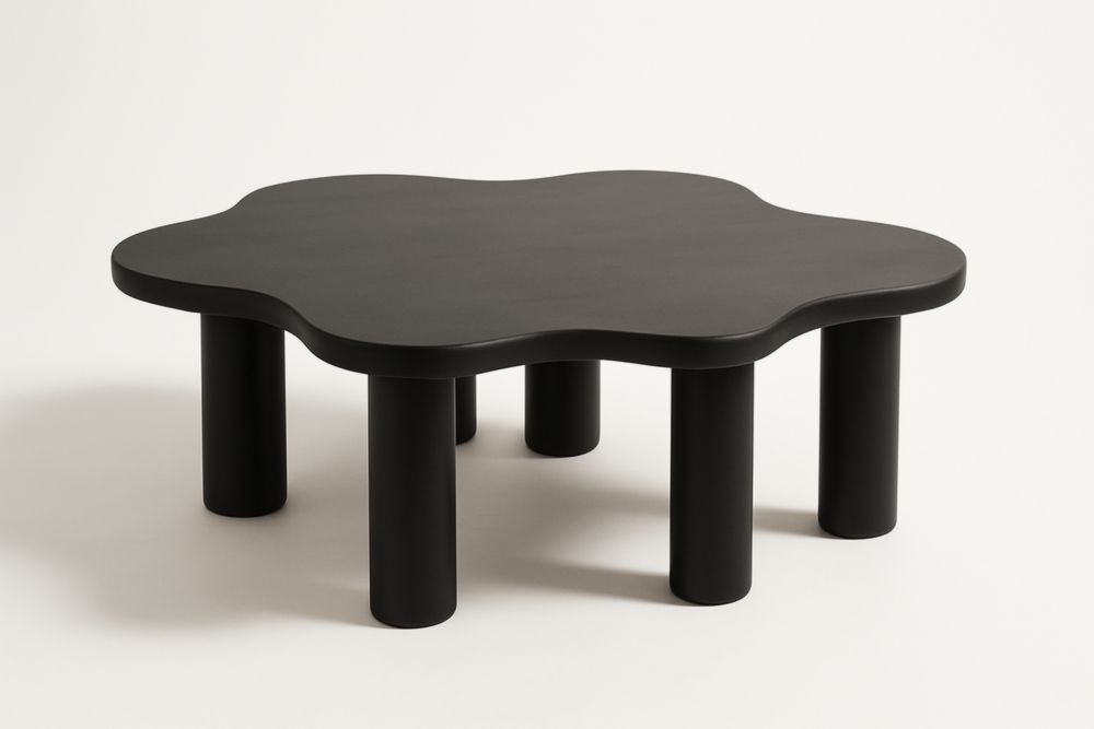 Table basse noire en bois MDF 100x75x35 cm