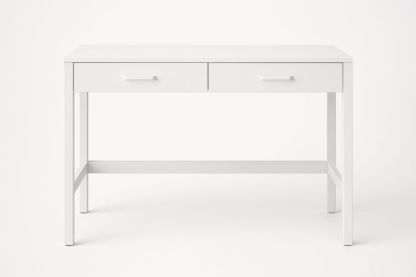 Bureau en Bois MDF Blanc avec Deux Tiroirs 120x60x75 cm