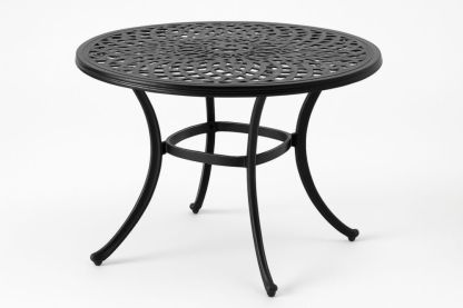 Table de jardin ronde en aluminium noir 90cm