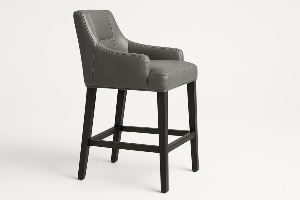 Chaise de Bar Similicuir Gris 96 cm