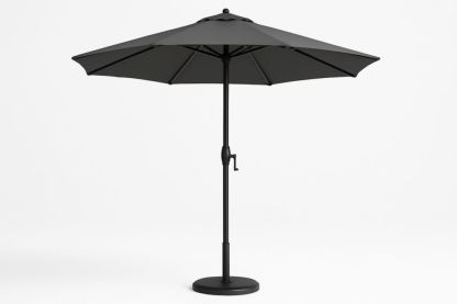 Parasol Rond Noir en Polyester 300cm avec Manche en Aluminium 260cm
