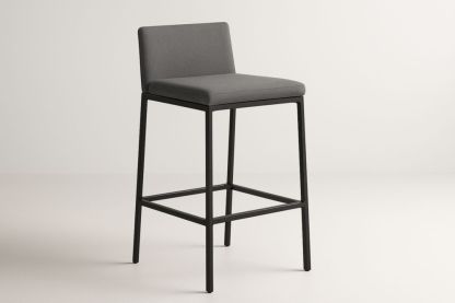 Chaise de Bar Grise Tissu Polyester Cadre Métal 109 cm