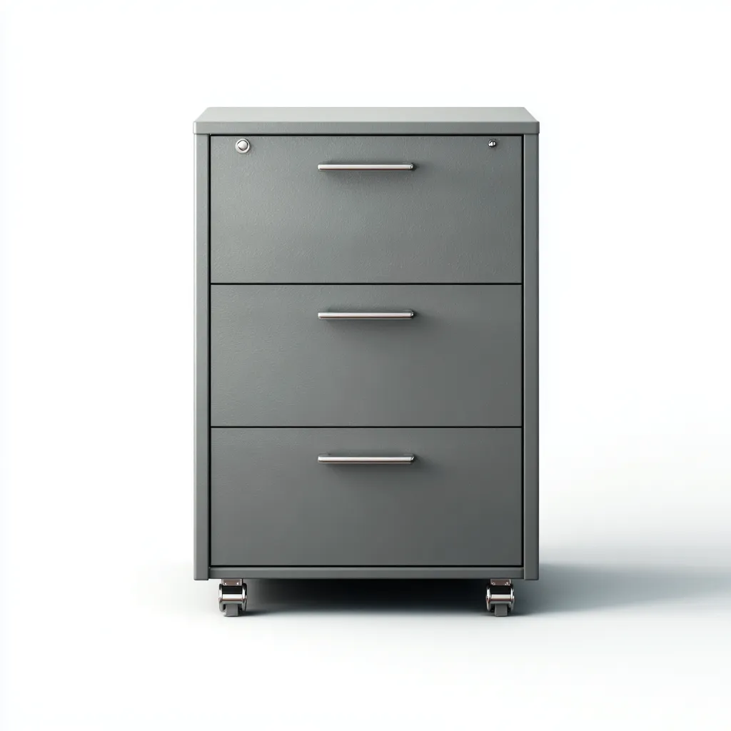 Aktenschrank aus Metall 45x40x75 cm - dunkelgrau - mit drei Schubladen und Rollen im modernen Design-Spaceova