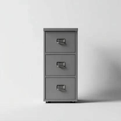 Aktenschrank aus Metall 45x40x95 cm - grau - mit drei Schubladen im klassischen Design