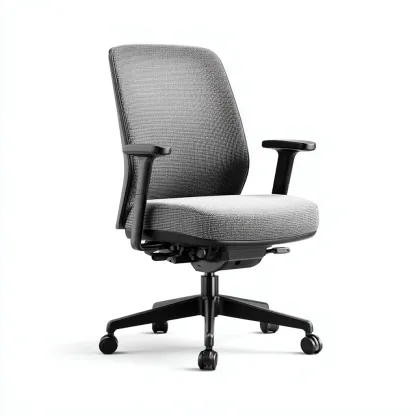 Bürostuhl Stoffpolster Ergonomisch 65x63x102 cm - Grau - Modernes Design - Höhenverstellbar und Drehbar-Spaceova