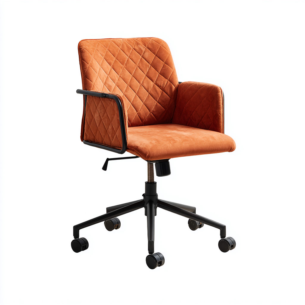 Bürostuhl - Samtstoff - 62x62x88 cm - orange - modernes Design