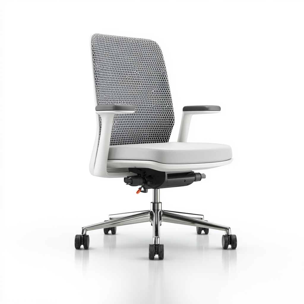 Bürostuhl - Netzstoff - 62x62x92 cm - hellgrau - ergonomisches Design