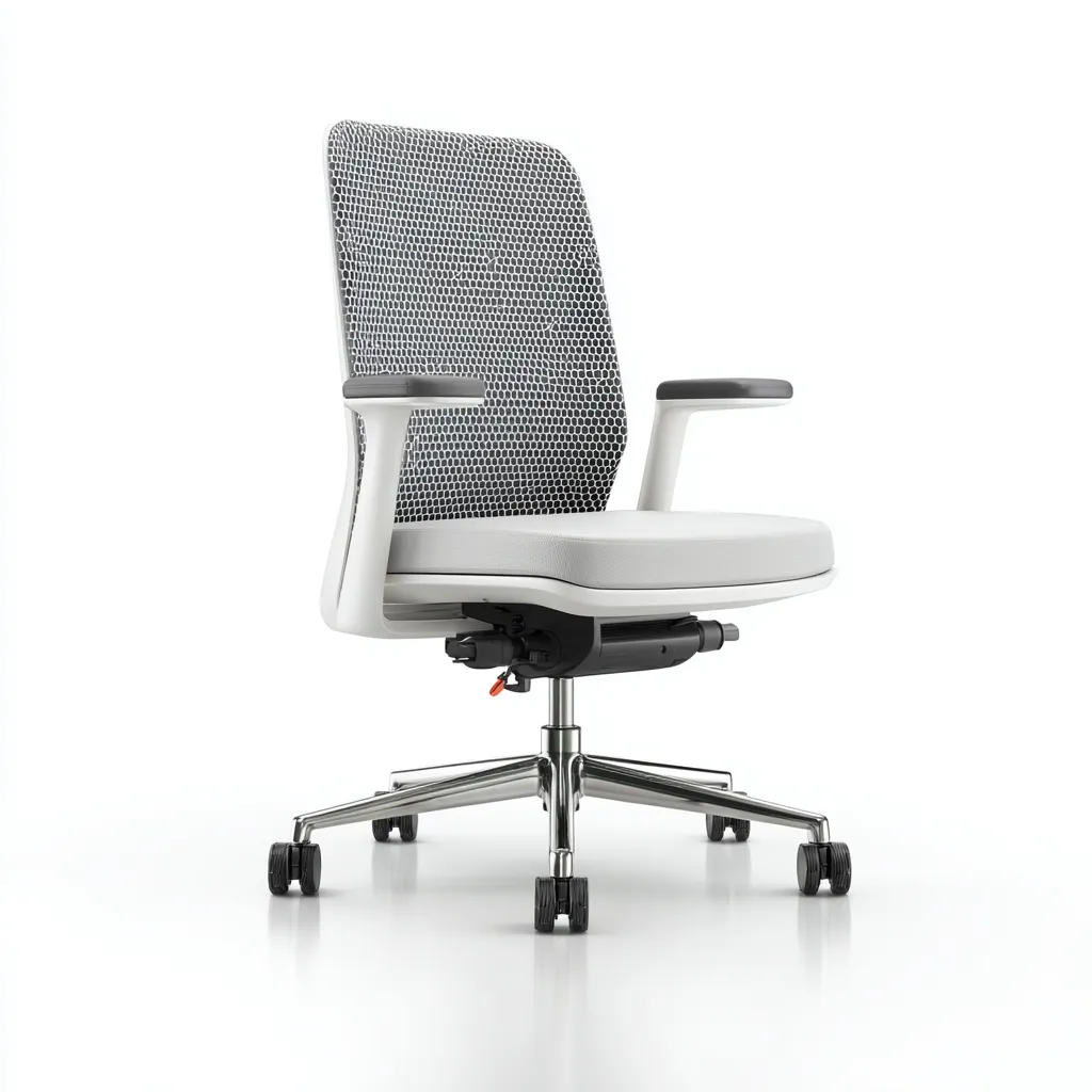 Bürostuhl - Netzstoff - 62x62x92 cm - hellgrau - ergonomisches Design