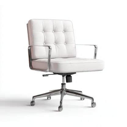 Bürostuhl - Kunstleder - 65x65x88 cm - weiß - modernes Design