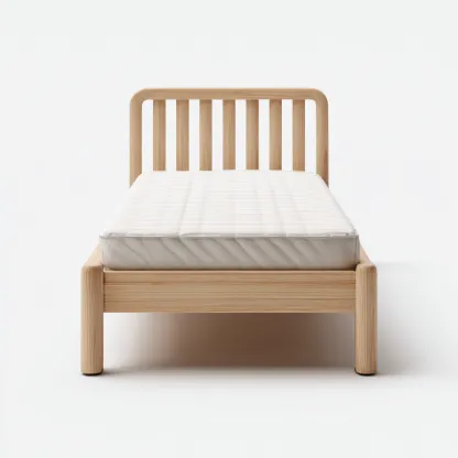 Einzelbett Massivholz 200x100x90 cm - natur - modernes Design mit abgerundeten Kanten