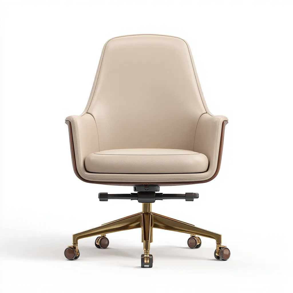 Bürostuhl - Kunstleder - 65x65x95 cm - beige - modernes Design