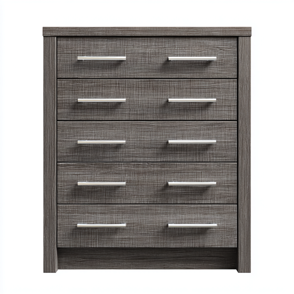 Schubladenschrank 80x40x100 cm - grau eichenfarbe - moderner Stil mit 5 Schubladen