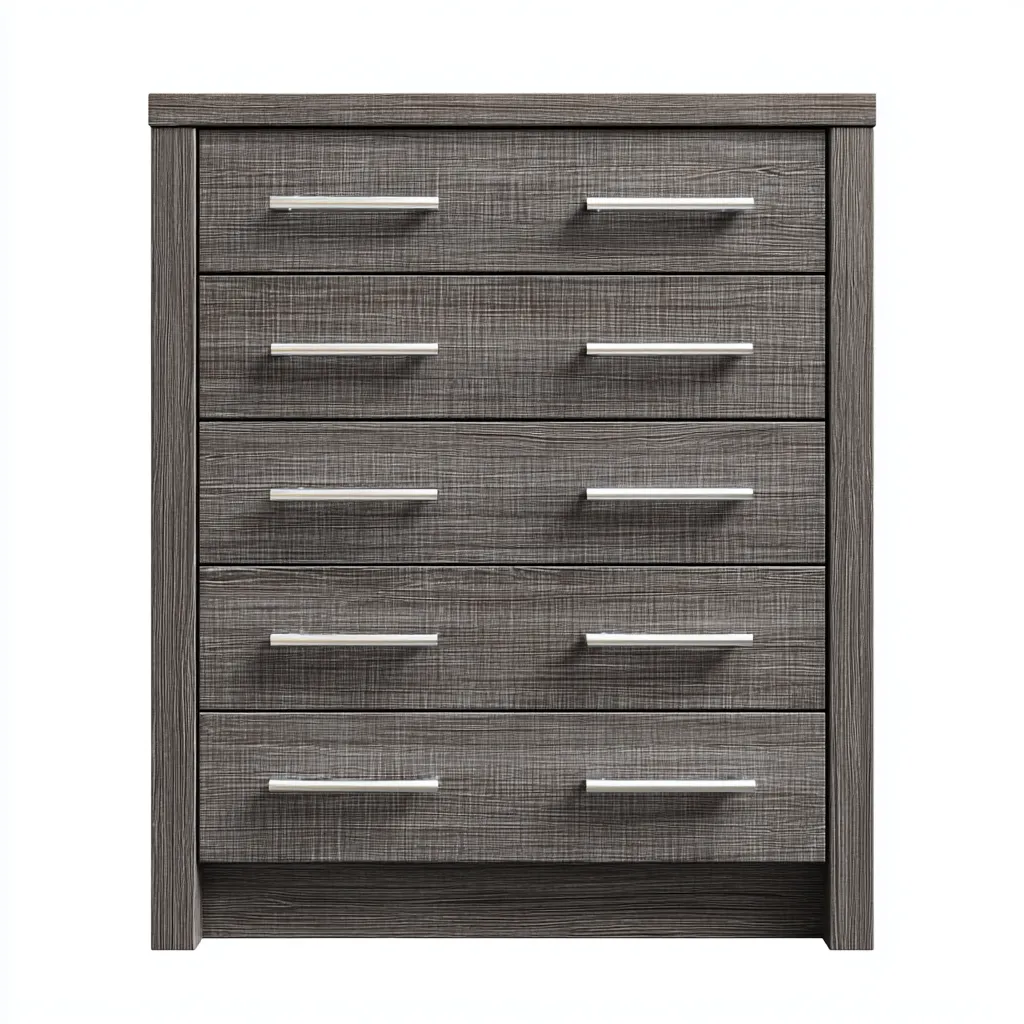 Schubladenschrank 80x40x100 cm - grau eichenfarbe - moderner Stil mit 5 Schubladen