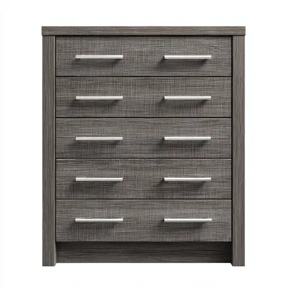 Schubladenschrank 80x40x100 cm - grau eichenfarbe - moderner Stil mit 5 Schubladen