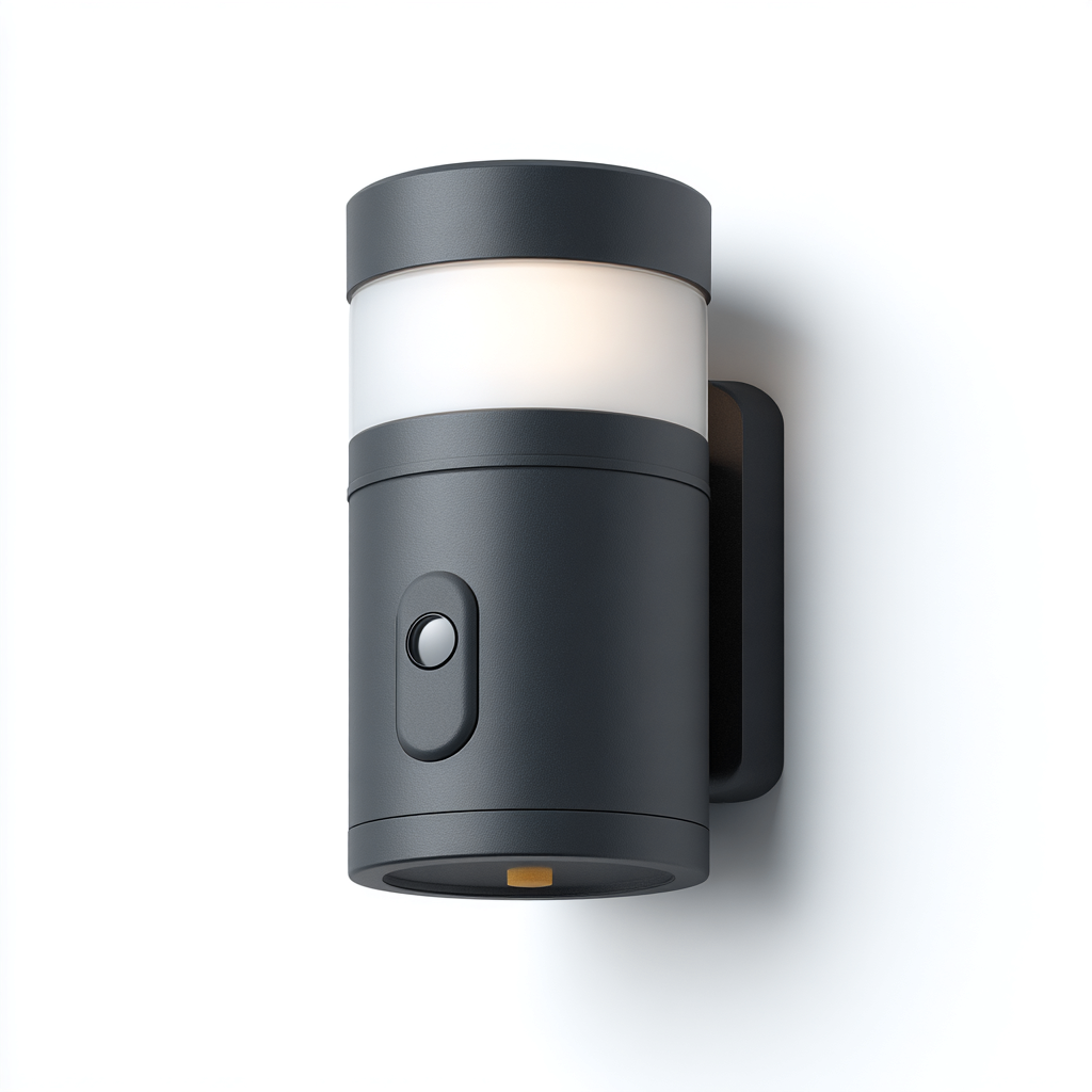 Wandleuchte Metall und Kunststoff 14x16x30 cm - weiß/schwarz - modernes Design mit Bewegungssensor-Spaceova