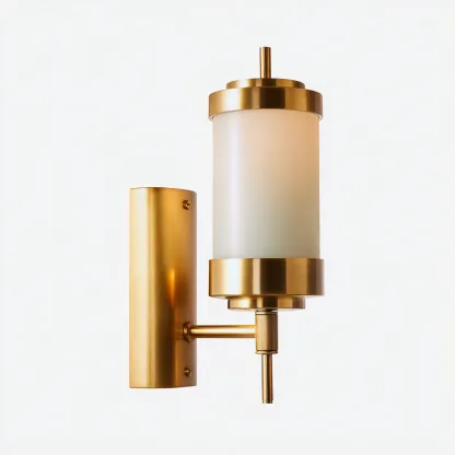 Wandleuchte Metall und Glas 16x20x35 cm - weiß/gold - modernes zylindrisches Design