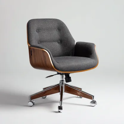 Bürostuhl Stoffpolster Ergonomisch 64x62x95 cm - Dunkelgrau - Modernes Design - Höhenverstellbar und Drehbar-Spaceova