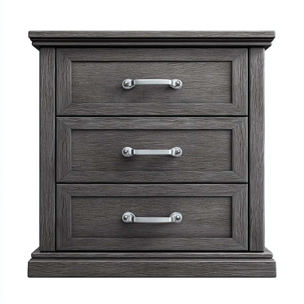 Schubladenschrank Holz 80x45x78 cm - grau - klassischer Stil mit Metallgriffen