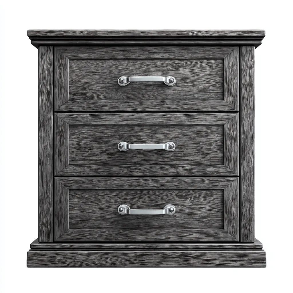 Schubladenschrank Holz 80x45x78 cm - grau - klassischer Stil mit Metallgriffen