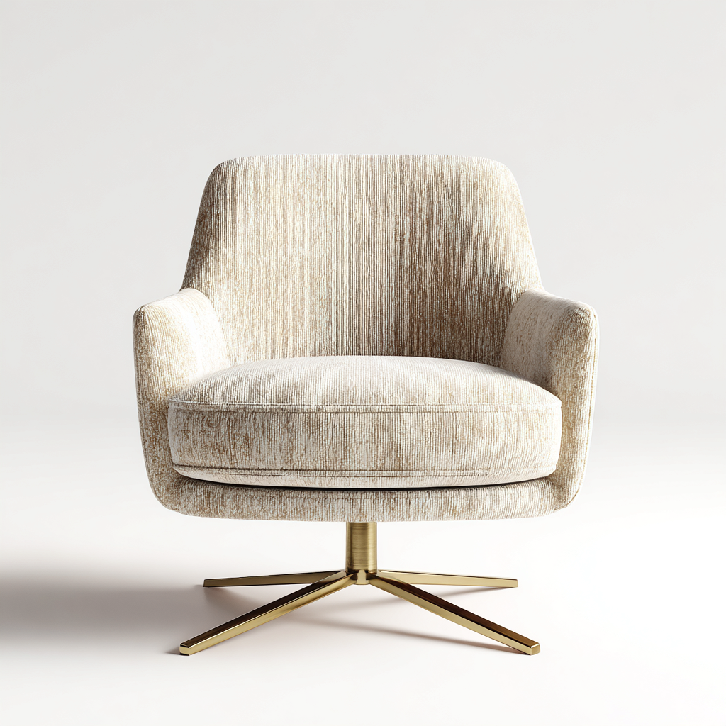 Sessel Stoff 84x81x101 cm - beige - moderner Stil mit Drehfunktion