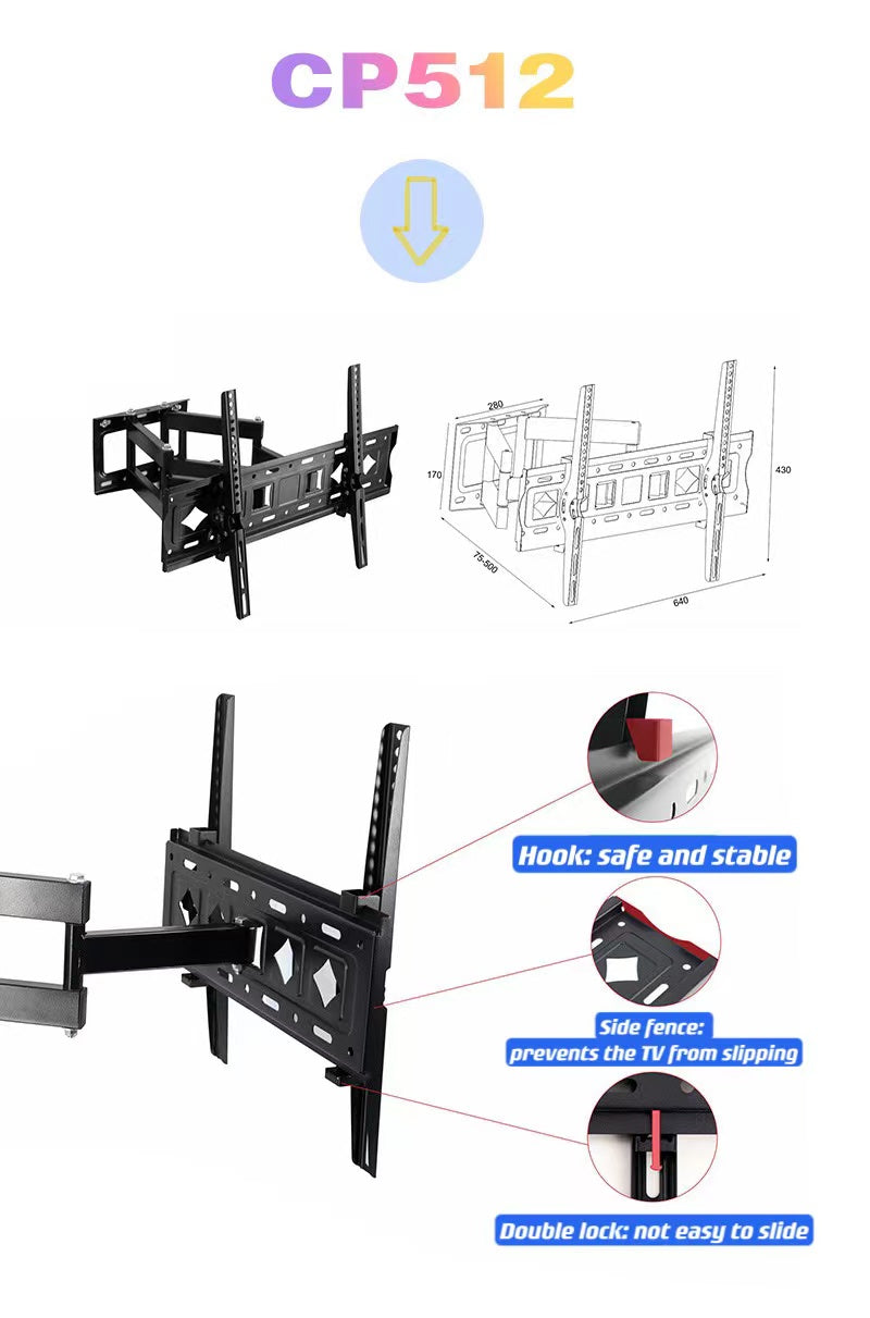 Ultra-thin embedded TV telescopic hanger