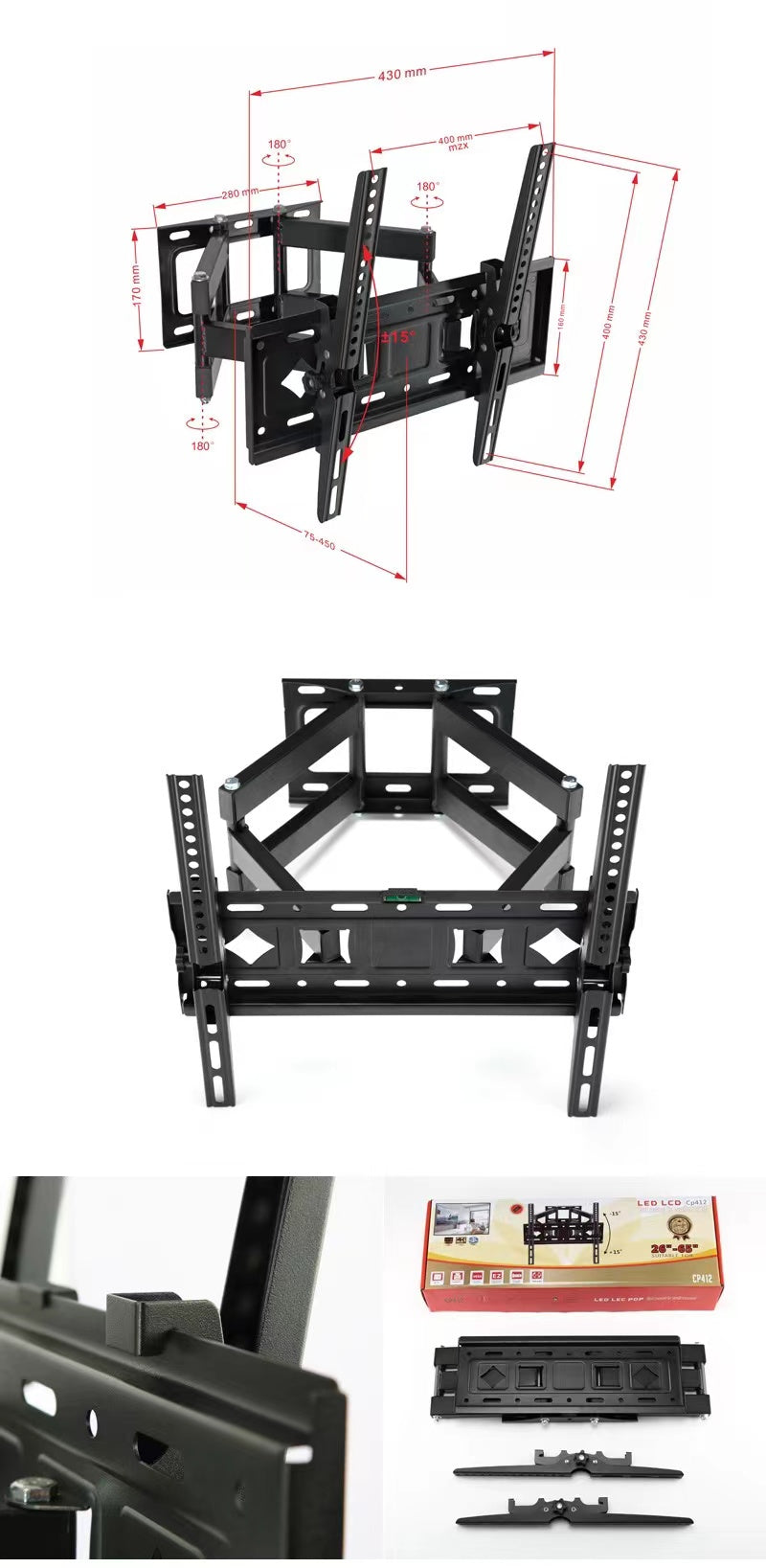 Ultra-thin embedded TV telescopic hanger