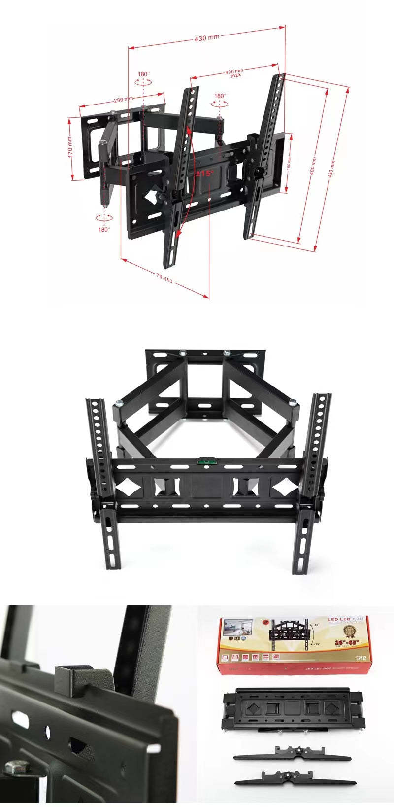 Ultra-thin embedded TV telescopic hanger