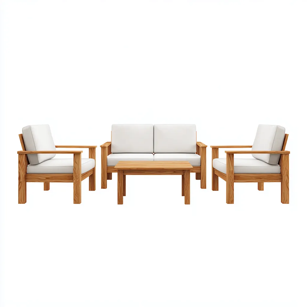 Gartensofa-Set Massivholz mit Stoffpolsterung 160x75x70 cm - Weiß - Klassisches Design für den Außenbereich-Villaare