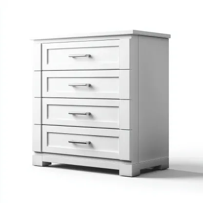 Aktenschrank Holz 80x45x95 cm - weiß - modernes Design mit 4 Schubladen zur Aufbewahrung im Büro oder Wohnraum-Villaare