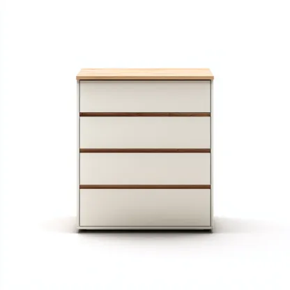 Aktenschrank Holz 90x45x85 cm - weiß/natur - modernes Design mit 4 Schubladen für Büro und Arbeitszimmer-Villaare