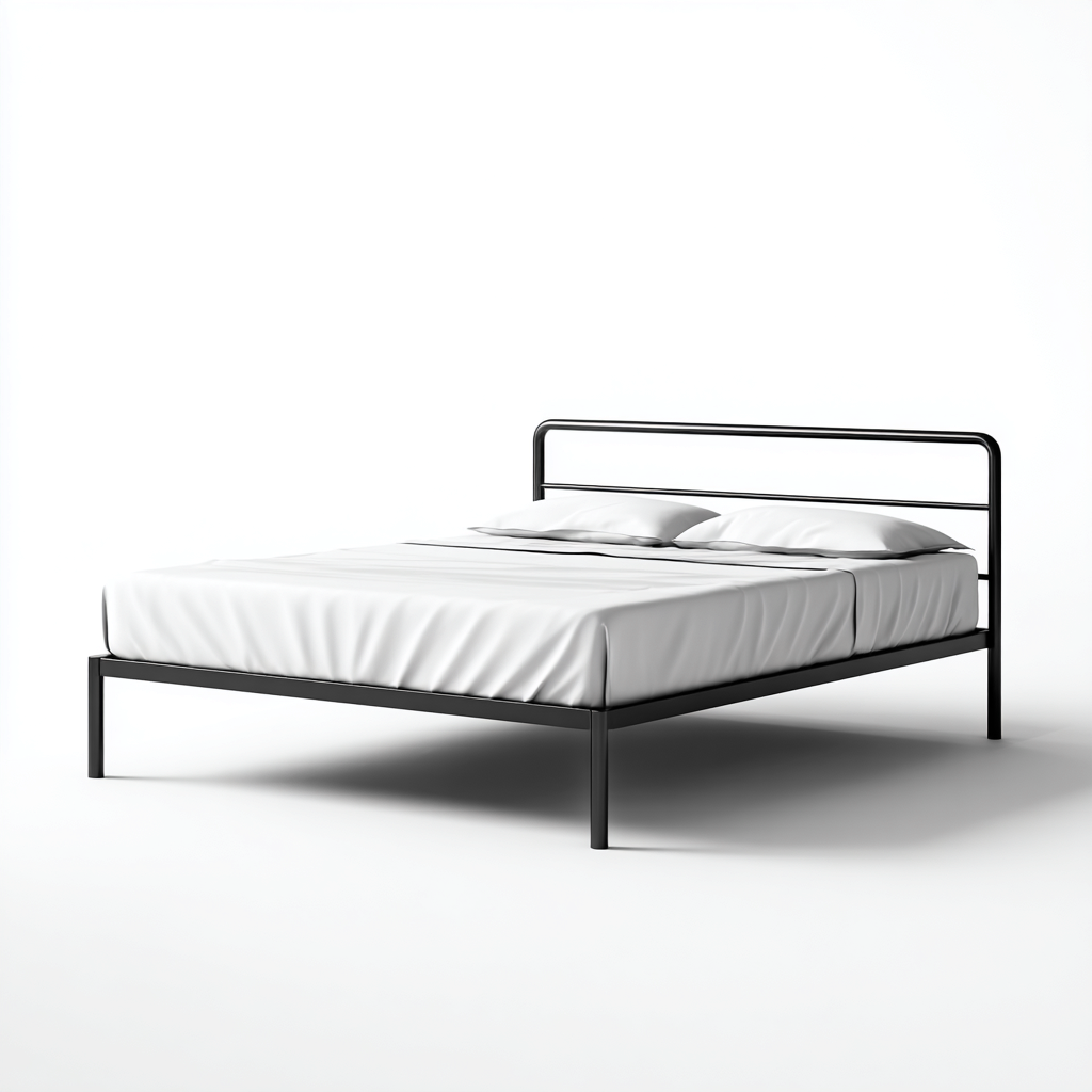 Doppelbett Metall 200x180x95 cm - schwarz - im minimalistischen Design für Schlafzimmer